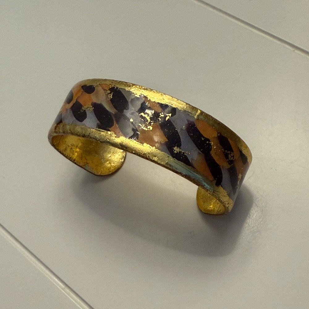Evocateur Gold and Multicolor Women's Narrow Cuff Bracelet
